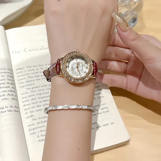 【MoonDy】雙11 手錶 腕錶 指針手錶 鑲鑽手錶 女生手錶 防水手錶 皮帶手錶 石英手錶 氣質腕錶 石英手錶