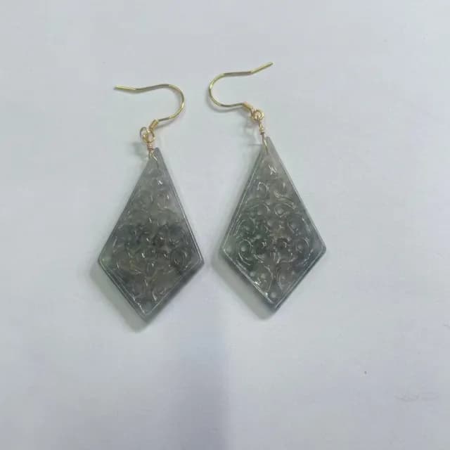 【天工翠閣】緬甸天然A貨翡翠（烏雞仿古耳飾）3185-10.30  曉曉專拍私拍無效(直播限定)