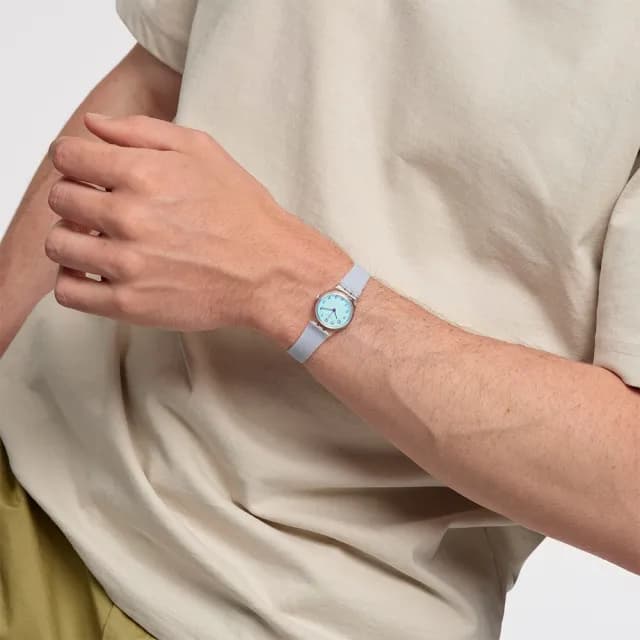 【SWATCH】CASUAL BLUE 太陽光譜上蓋/經典手錶/女錶/瑞士製造 LK396(25mm)
