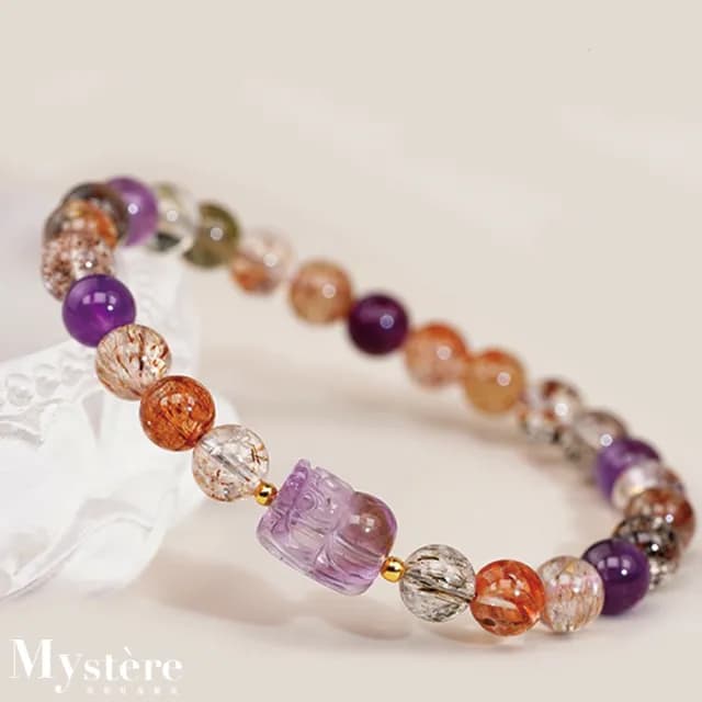 【my stere 我的時尚秘境】雙11 天然超七貔貅水晶手鍊(五路財神 全能轉運 招財手鍊 咬錢水晶)