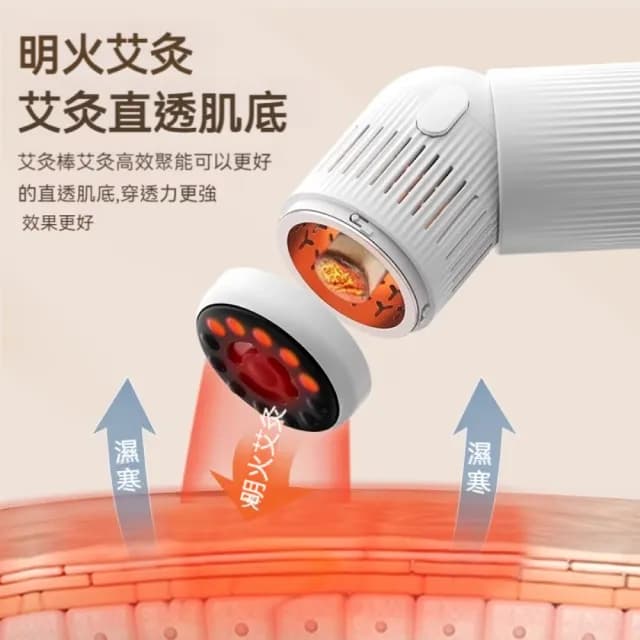 【楠陽艾】贈艾柱/精油-多功能砭石美容棒艾灸棒(自動熱敷棒 按摩棒 刮痧棒 交換禮物 新年禮物)