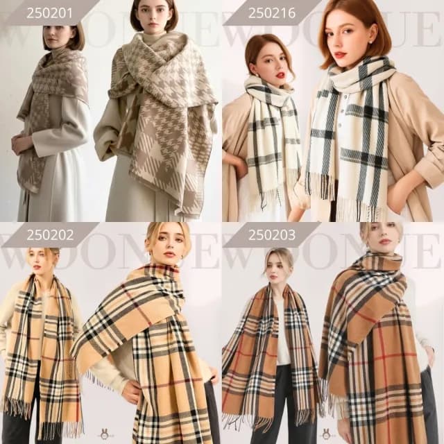 【WOONUE】60款超柔羊毛絨質感圍巾冷氣披肩百搭貓咪圍巾絲巾斗篷黑白(生日禮物媽媽女友老婆聖誕禮物情人)