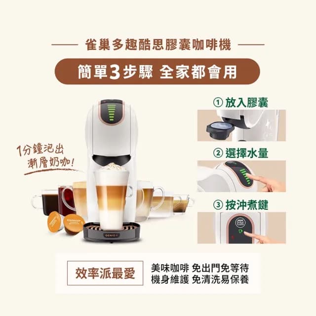 【NESCAFE Dolce Gusto】雀巢多趣酷思膠囊咖啡機 Genio S Share小精靈咖啡機 雲霧奶油白(限量新色上市)