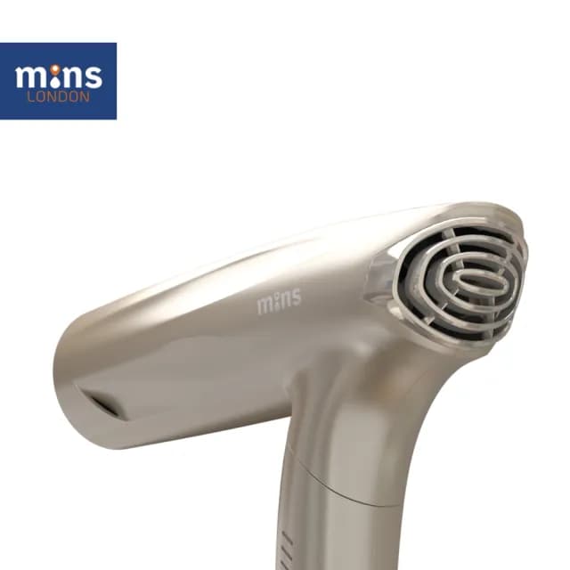 【Mins London】AYO 正負離子吹風機（薄霧金）(全配-磁吸吹嘴x2 / 烘罩 / 收納袋)