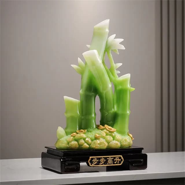 【超微米】新中式步步高升擺件 富貴竹子 玄關客廳辦公室裝飾品 喬遷禮物(風水招財擺件19.5*11*31.5CM)