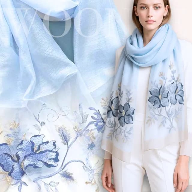 【WOONUE】頂級蠶絲羊毛混紡氣質披肩圍巾絲巾防曬禮服披肩冷氣披巾(生日禮物母親節媽女友老婆禮物情人節)