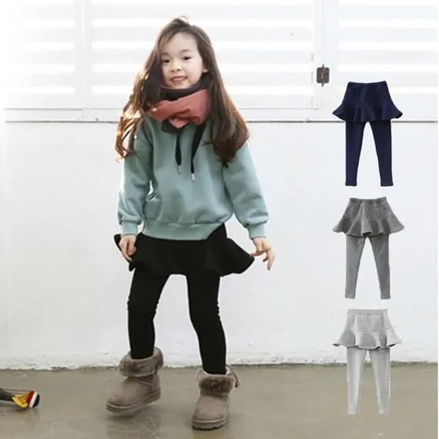 【橘魔法】百搭經典內搭褲褲裙 一般薄棉(假兩件 內搭褲 長褲 裙子 褲子 女童 兒童 童裝 中童)