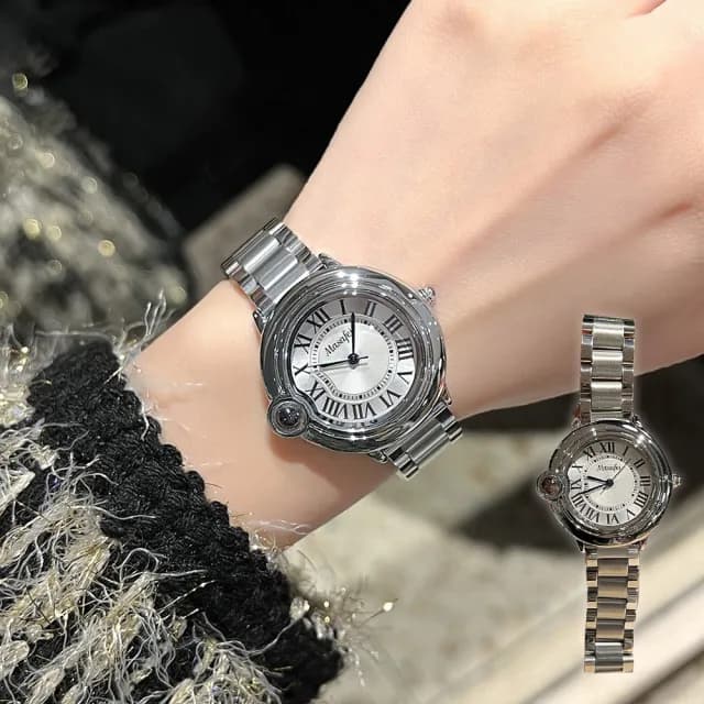 【MoonDy】手錶 石英錶 腕錶 羅馬手錶 鋼帶錶 防水手錶 指針手錶 圓形錶 學生手錶 女生手錶 夜光手錶