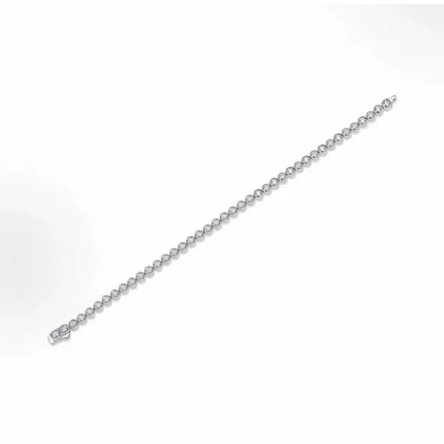 【鉅曜】2克拉鑽石手鏈 泡泡鑽 培育鑽石 D-E等級 （925銀 5分鑽 總重2克拉）(培育鑽石 總重2克拉)