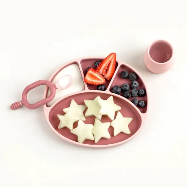 【BiBADO】兒童 防滑矽膠餐盤(吸盤式 兒童學習餐具 副食品 多色可選)