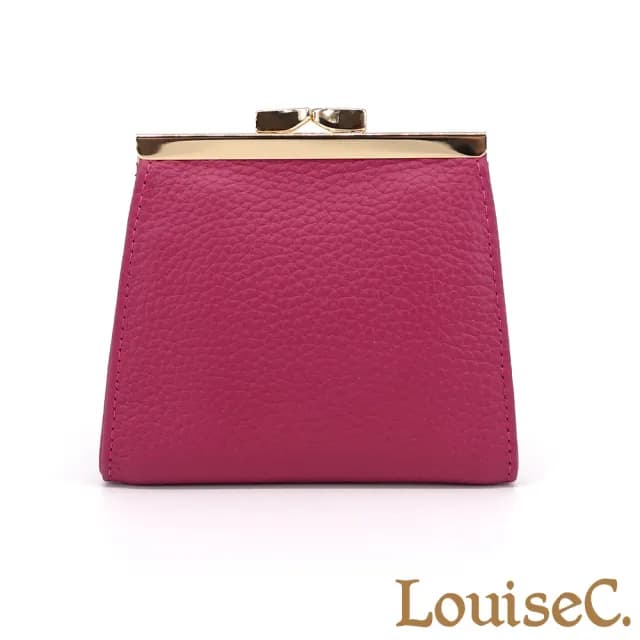 【LouiseC.】Tree House 牛皮口金釦零錢包短夾-5色(YS2610)