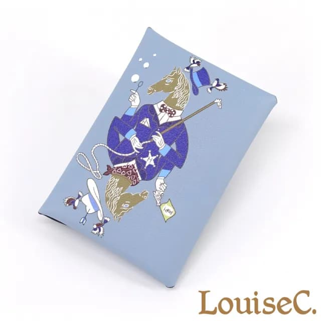 【LouiseC.】Tree House 牛皮時尚印花釦式卡片零錢包短夾-4色(YS25199)