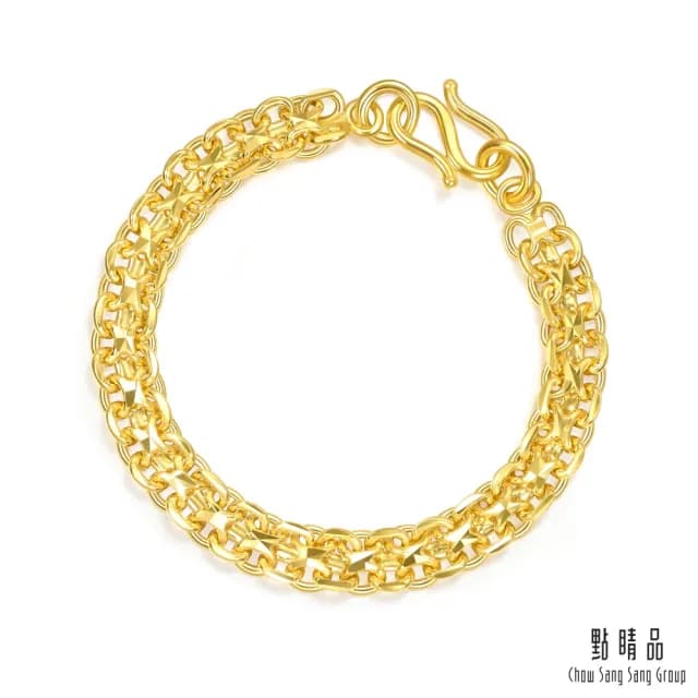 【點睛品】機織素鍊 黃金手鍊_計價黃金(19cm)