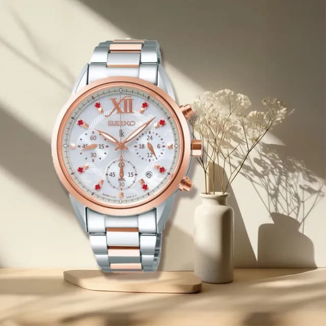 【SEIKO 精工】LUKIA系列 晶鑽時標 光動能 真三眼 女錶 V175-0EW0G/SSC824J(多重視界 閃耀由內而外)