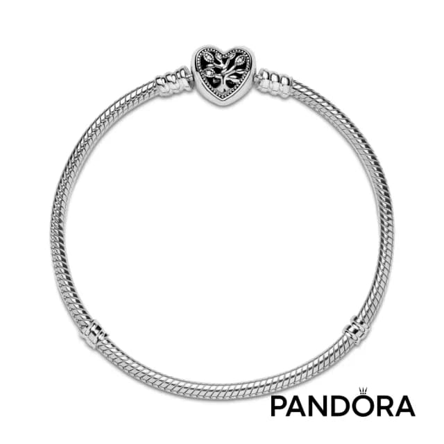 【Pandora官方直營】Moments 家族樹心形扣蛇形手鏈