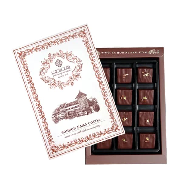 【巧克力雲莊】脆皮夾心可可12入(附提袋_情人節送禮/精緻禮盒)