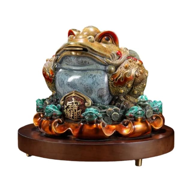 【造物】大銅世家八方來財 金蟾黃銅擺件28*24CM(擺飾 桌面擺飾 開運擺件 喬遷開業禮品)