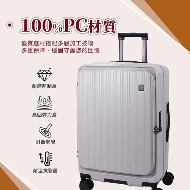 【LureDada 鹿兒搭搭】全新升級 20吋 鹿兒大嘴獸2代 前開式行李箱 萬向靜音輪(廉航登機箱 防爆拉鍊)