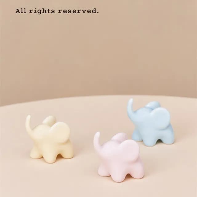【新川】迷你招財象擺飾 三色可選 桌面工位裝飾小物(招財吸水陶瓷 首飾收納擺件 新年喬遷賀禮)