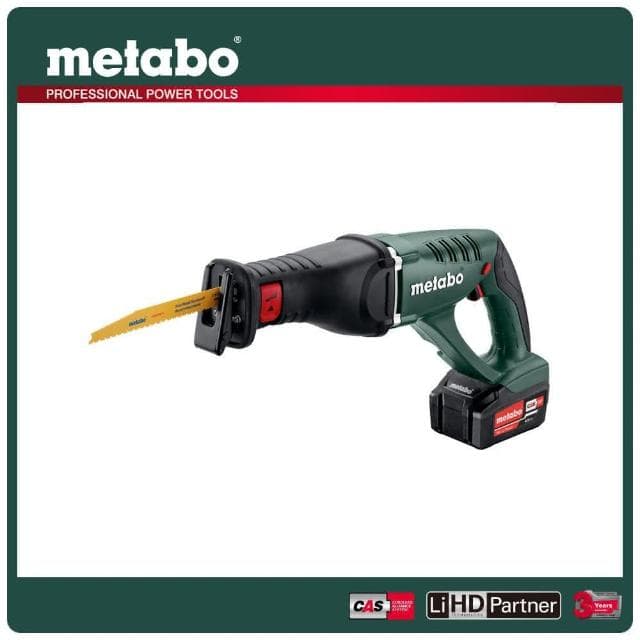 【metabo 美達寶】18V鋰電重型軍刀鋸 5.5Ah單電套裝組 隨附工具袋(ASE 18 LTX)
