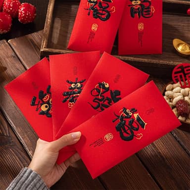 【六分埔禮品】創意龍形字紅包袋-6入混裝組(過年新年快樂龍年春節小物婚慶春酒尾牙造型紅包)