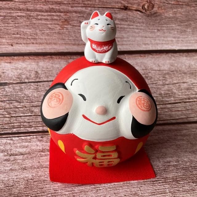 【龍虎堂】龍虎堂 福福達摩與招財貓 紅達摩招財貓-儲金箱(開店送禮 開運小物 交換禮物 存錢筒)