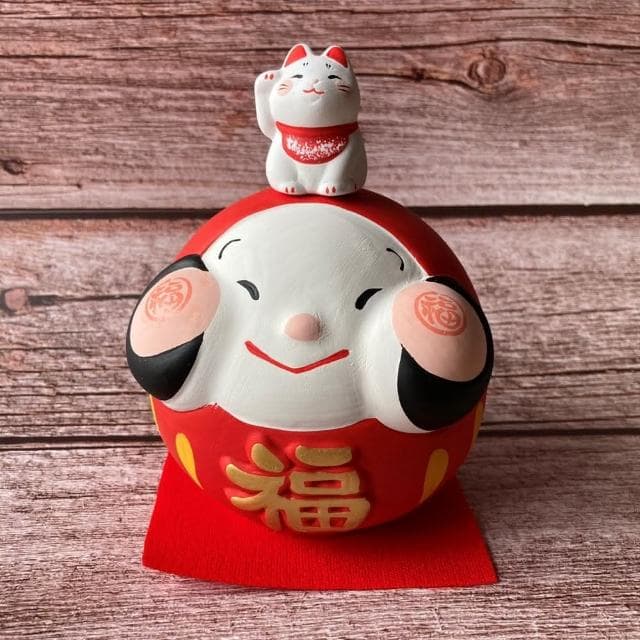 【龍虎堂】龍虎堂 福福達摩與招財貓 紅達摩招財貓-儲金箱(開店送禮 開運小物 交換禮物 存錢筒)