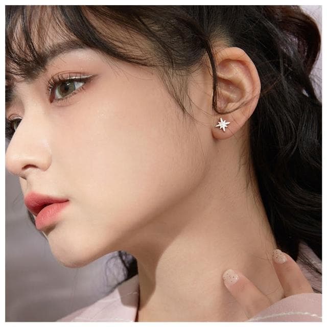 【HaNA 梨花】韓國輕輕許個願．六芒star璀璨不對稱耳環