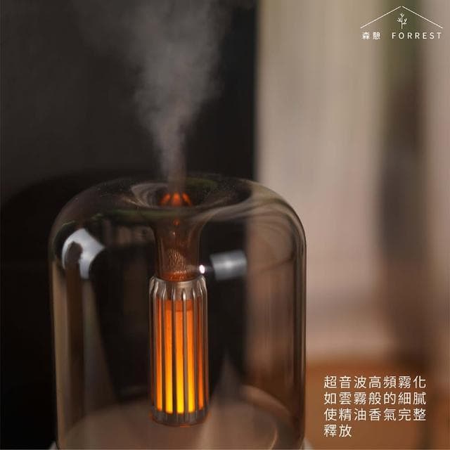 【Forrest 森憩】水母燭光精油水氧機-單購(情人節禮物 超音波極細霧化 床頭燈小夜燈加濕器香氛禮物)