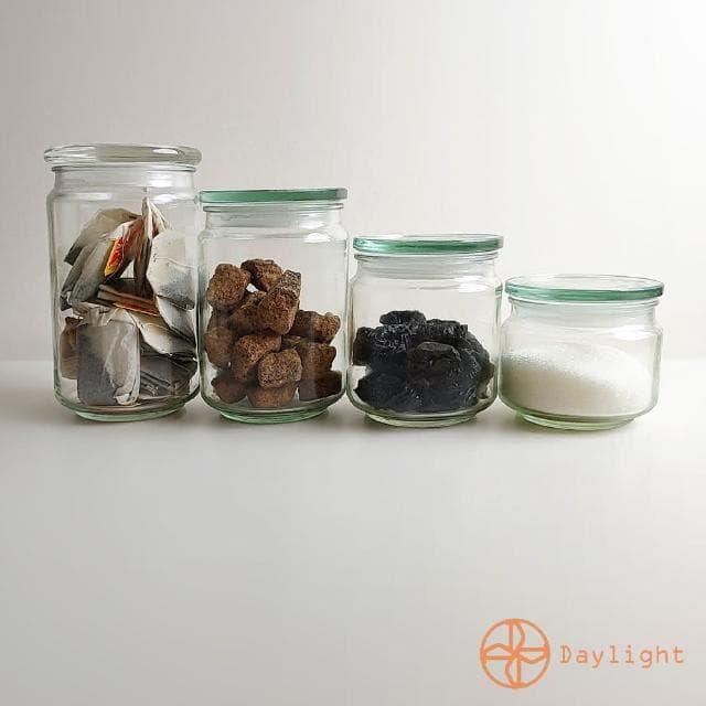 【Daylight】350ml玻璃平蓋儲物罐(玻璃瓶 食品儲物罐 奶粉罐 玻璃罐 茶葉罐 玻璃瓶子)