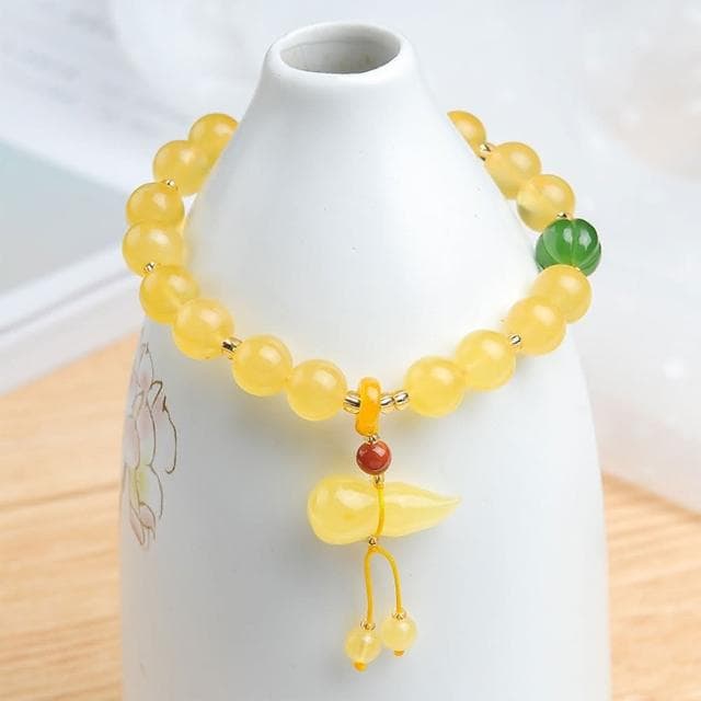 【LEESA】玉手鍊\佛珠\蜜蠟手串\圓珠手串\琥珀蜜蠟手鍊\保平安手鍊\玉葫蘆\簡約飾品\送女生\生日禮物