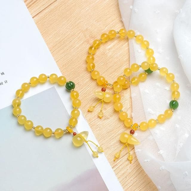 【LEESA】玉手鍊\佛珠\蜜蠟手串\圓珠手串\琥珀蜜蠟手鍊\保平安手鍊\玉葫蘆\簡約飾品\送女生\生日禮物