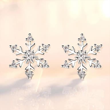 【CReAM】Snowflake 雪花 雪片 聖誕 耶誕 鑽飾 女耳環(新年 過年 送禮 禮物)