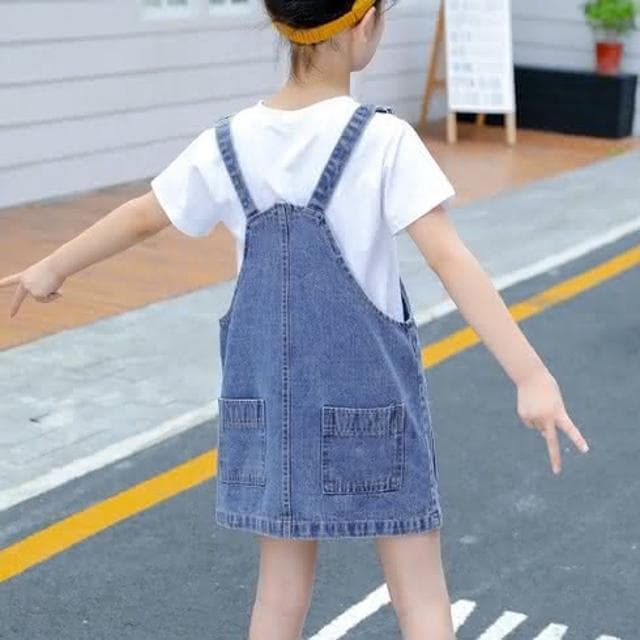 【Arbea】女童牛仔背帶裙春夏新款韓版吊帶連衣裙洋氣網紅長裙子兒童童裝 C288