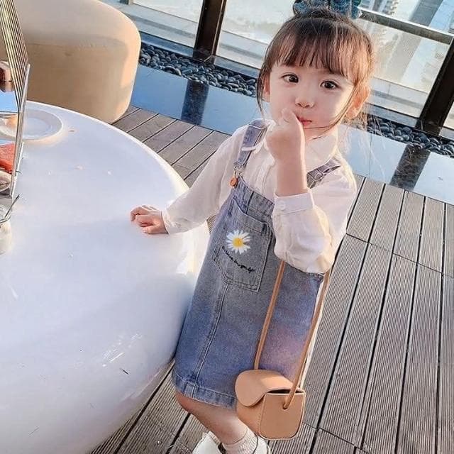 【Arbea】女童牛仔背帶裙春夏新款韓版吊帶連衣裙洋氣網紅長裙子兒童童裝 C288