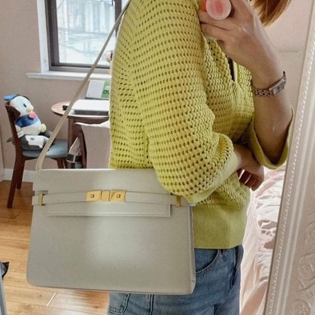 【LEESA】皮革肩背包\女生包包\曼哈頓包\晚宴包\百搭包包\歐美\女生斜背包\時尚包包單肩包\女朋友生日禮物