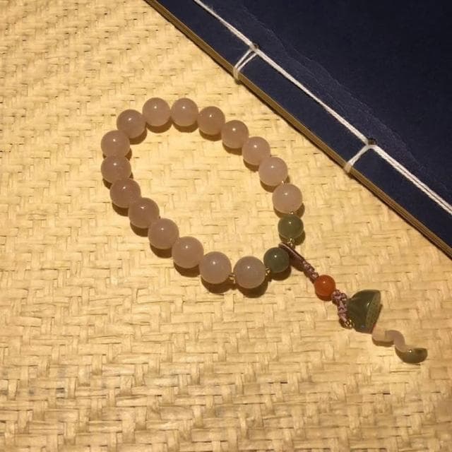 【KT DADA】送女友 生日禮物 手鍊女 手串 手鍊串珠 佛珠手鍊 和田玉手串 和田玉手鍊 煙紫色手鍊 招財手鍊
