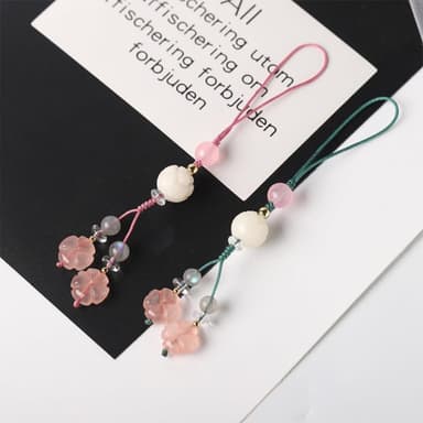 【MoonDy】掛件 掛飾 吊飾 粉晶吊飾 四葉草飾品 可愛吊飾 包包吊飾 招桃花 手機吊飾 百搭飾品 保平安 送女生 生日禮物