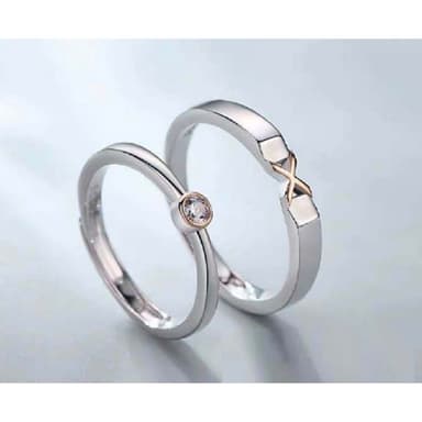 【Porabella】925純銀對戒 xoxo男女情侶對戒 情人節禮物可調開口式對戒 Couple Rings