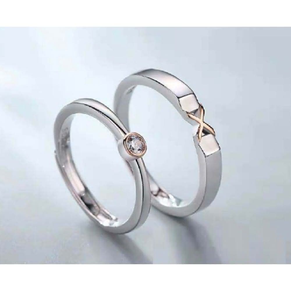【Porabella】925純銀對戒 xoxo男女情侶對戒 情人節禮物可調開口式對戒 Couple Rings