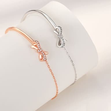 【Porabella】925純銀 蝴蝶結手鍊 輕奢ins小香風 滿鑽少女心手鏈 情人節禮物 Bracelets