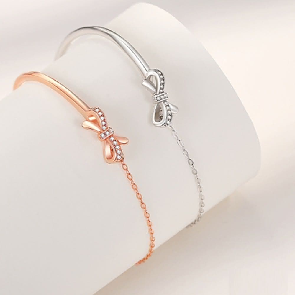 【Porabella】925純銀 蝴蝶結手鍊 輕奢ins小香風 滿鑽少女心手鏈 情人節禮物 Bracelets