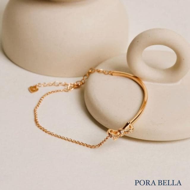 【Porabella】925純銀 蝴蝶結手鍊 輕奢ins小香風 滿鑽少女心手鏈 情人節禮物 Bracelets
