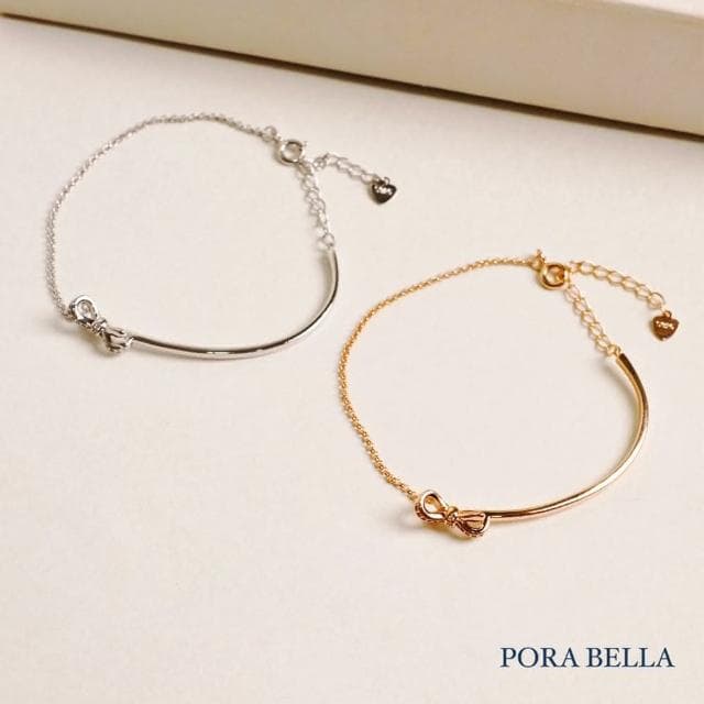 【Porabella】925純銀 蝴蝶結手鍊 輕奢ins小香風 滿鑽少女心手鏈 情人節禮物 Bracelets
