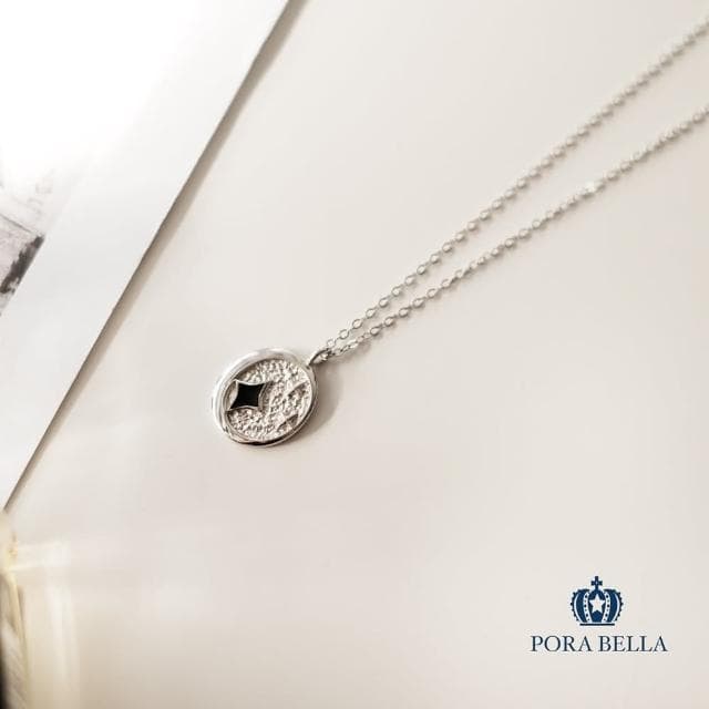 【Porabella】925純銀星河月光石情侶項鍊 夢幻海藍月光石設計鎖骨鏈 情人節禮物 告白禮物 Necklace