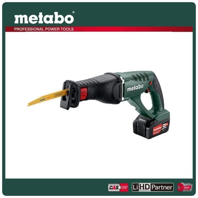 【metabo 美達寶】18V鋰電重型軍刀鋸5.5Ah單電套裝組隨附工具袋(ASE 18 LTX)