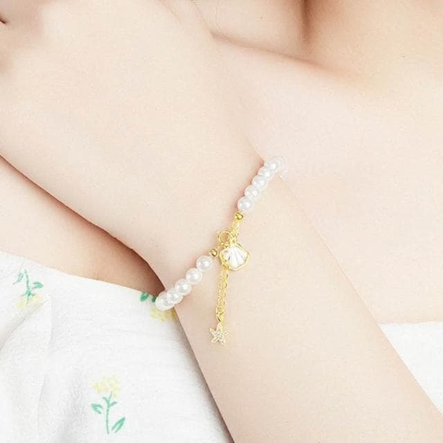 【MoonDy】珍珠手鍊 純銀手鍊 女生手鍊 可調節 情人節生日禮物 送女友 純銀釦環 手鍊 飾品 淡水珍珠