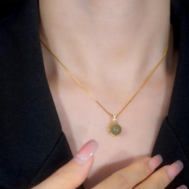 【MoonDy】女生項鍊 鋯石項鍊 細項鍊 葫蘆項鍊 開運項鍊 金色項鍊 生日禮物 小禮物 送禮 純銀項鍊 項鍊