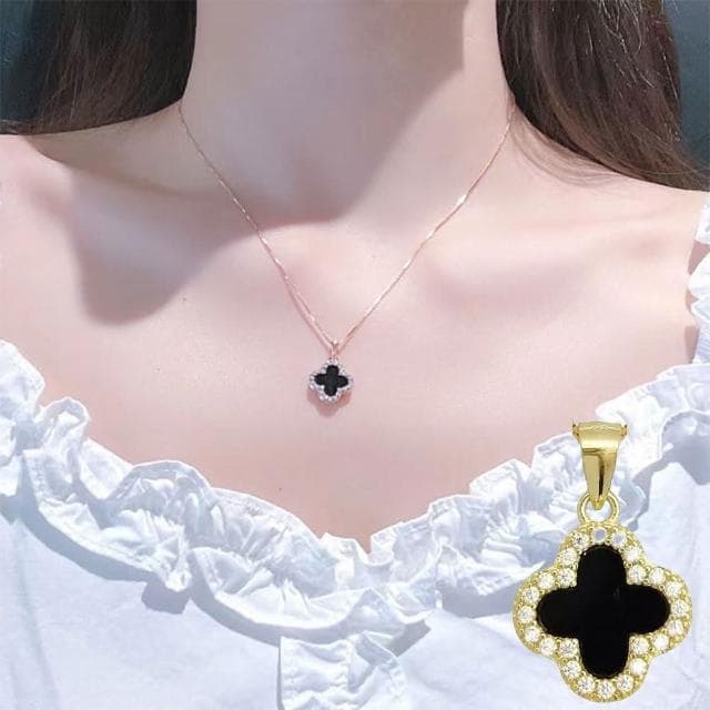 【KT DADA】純銀項鍊 瑪瑙項鍊 四葉草項鍊生日禮物幸運草項鍊 韓國項鍊 閨蜜項鍊 金項鍊 銀項鍊 鋯石項鍊