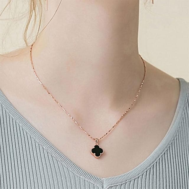 【MoonDy】項鍊 純銀項鍊 飾品 女生項鍊 項鏈女 精品項鍊 瑪腦項鏈 四葉草項鍊 女朋友生日禮物 不過敏項鍊